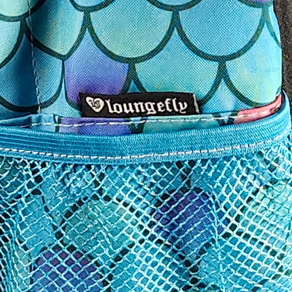 Loungefly Little Mermaid Heart Logo Backpack • 2018 • NWT • VHTF • Ariel Dongle - Picture 8 of 16